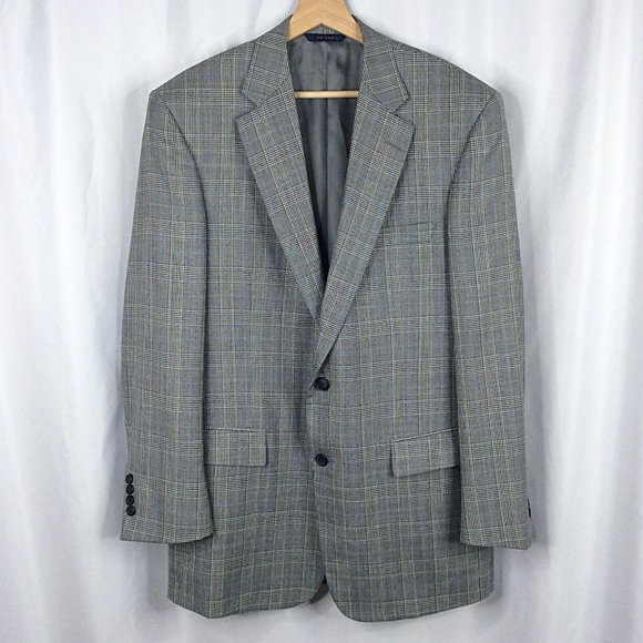 Brooks Brothers 1818 Madison Jacket Size 42L Glen Plaid Wool Silk Suit Sport Coa - Picture 1 of 6